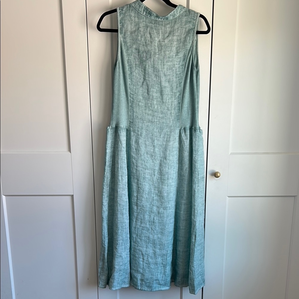 Inizio Linen Thea Teal Dress | M - Picture 3 of 5